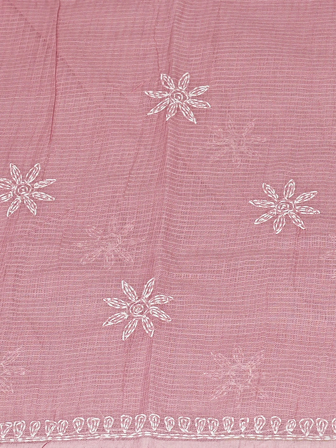 Ada Hand Embroidered Onion Pink Kota Lucknowi Chikankari Unstitched Kurta 01A846215