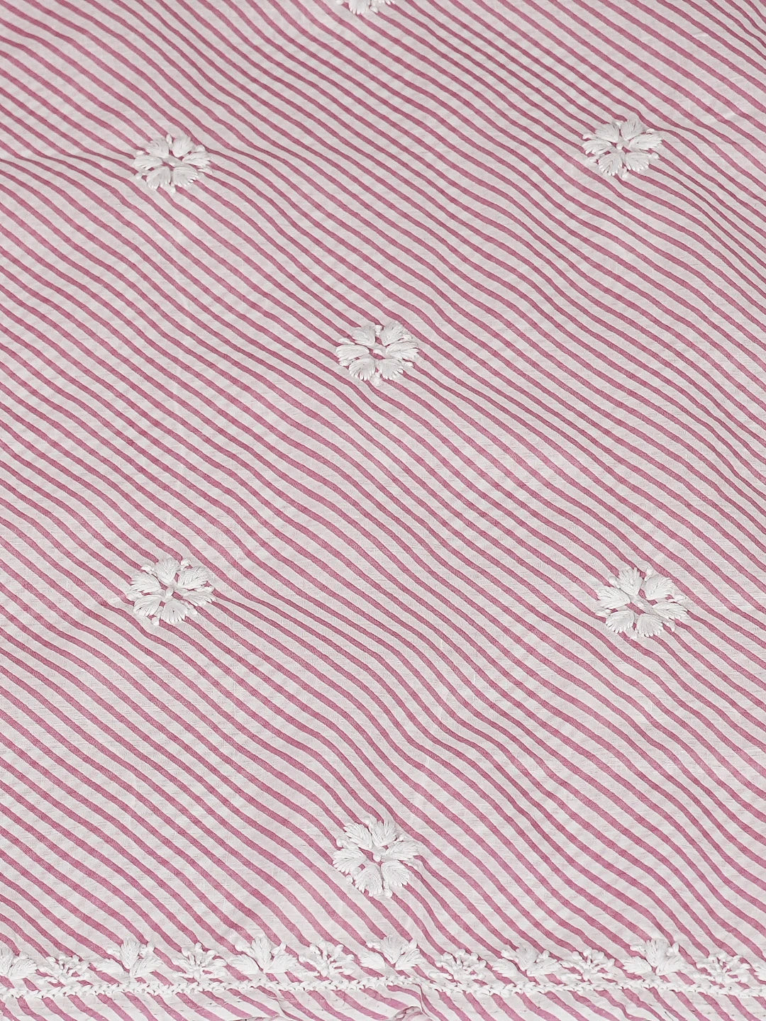 Ada Hand Embroidered Pink  Cotton Lucknowi Chikankari Unstitched Kurta Piece 01A893278