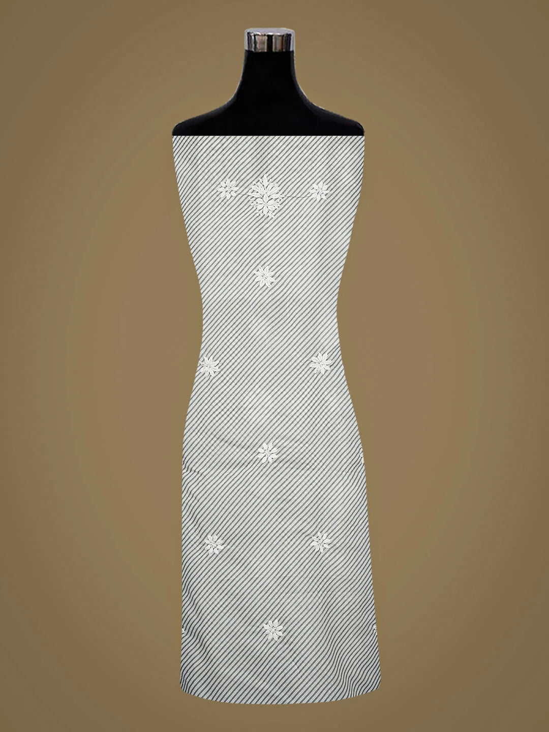 Ada Hand Embroidered Grey Cotton Lucknowi Chikankari Unstitched Kurta 01A893321