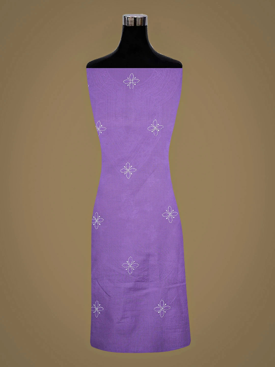 Ada Hand Embroidered Lavender Purple Cotton Lucknowi Chikankari Unstitched Kurta 01A917893