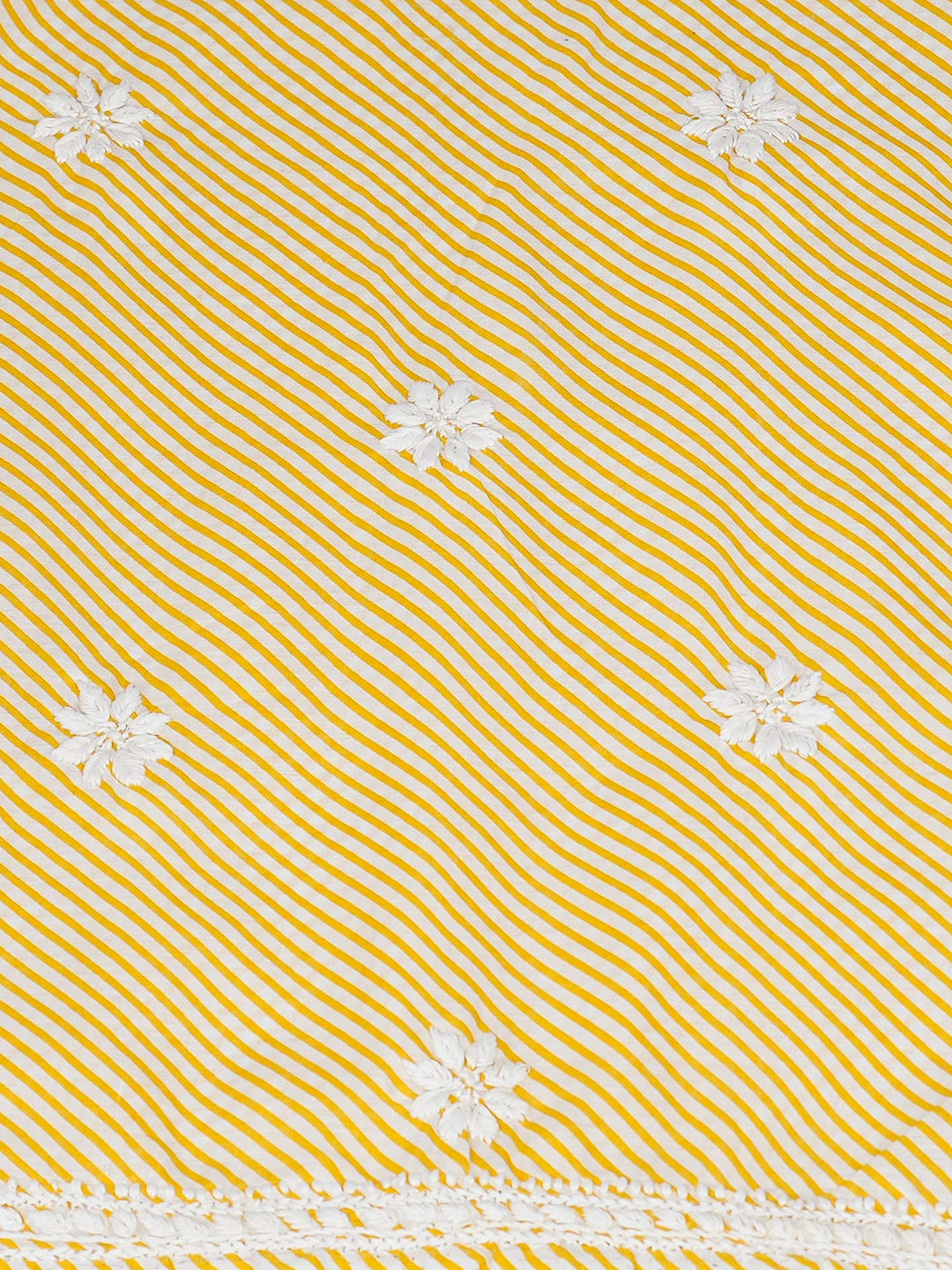 Ada Hand Embroidered Yellow Cotton Lucknowi Chikankari Unstitched Kurta 01A893311