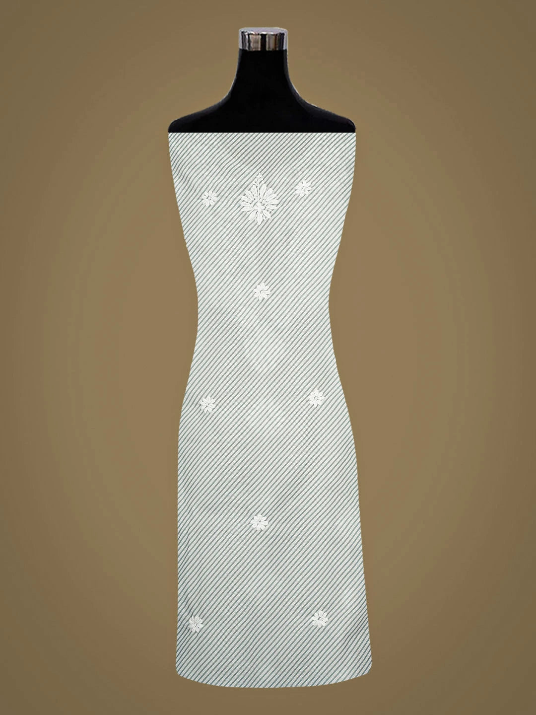 Ada Hand Embroidered Grey Cotton Lucknowi Chikankari Unstitched Kurta 01A893319