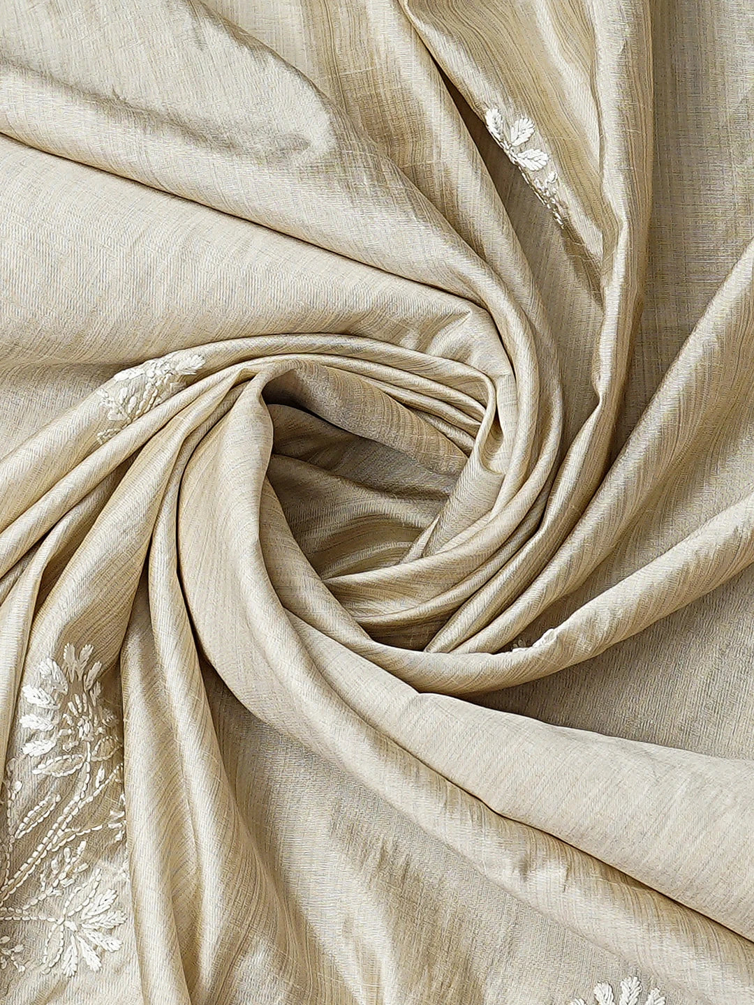 Ada Hand Embroidered Fawn Silk Lucknowi Chikankari Unstitched Kurta Dupatta Set 01A915568