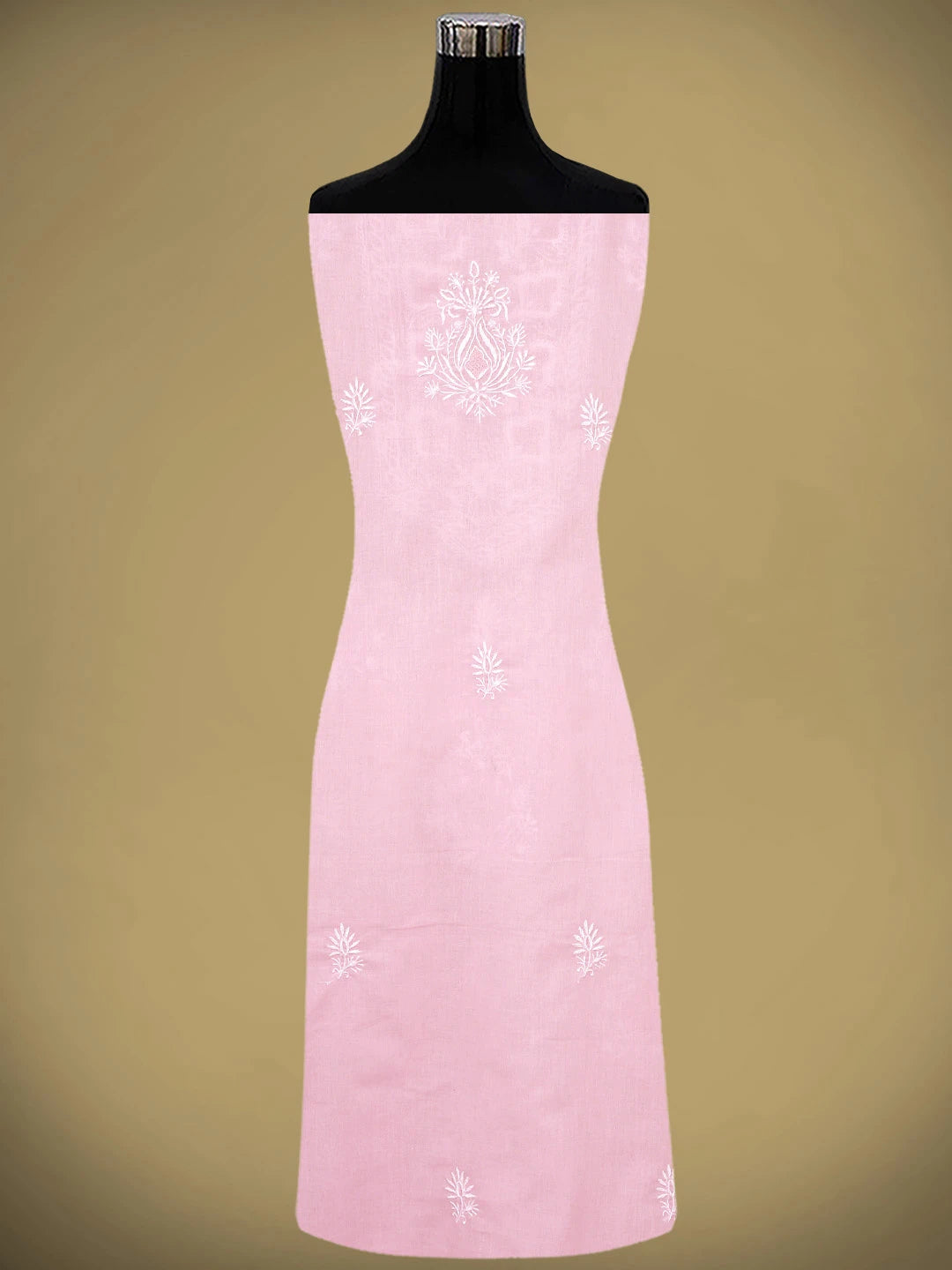Ada Hand Embroidered Pink Cotton Lucknowi Chikankari Unstitched Suit Piece 01A773686