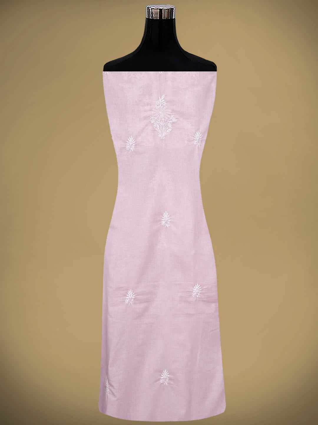 Ada Hand Embroidered Dusty Pink Cotton Lucknowi Chikankari Unstitched Suit Piece 01A773524