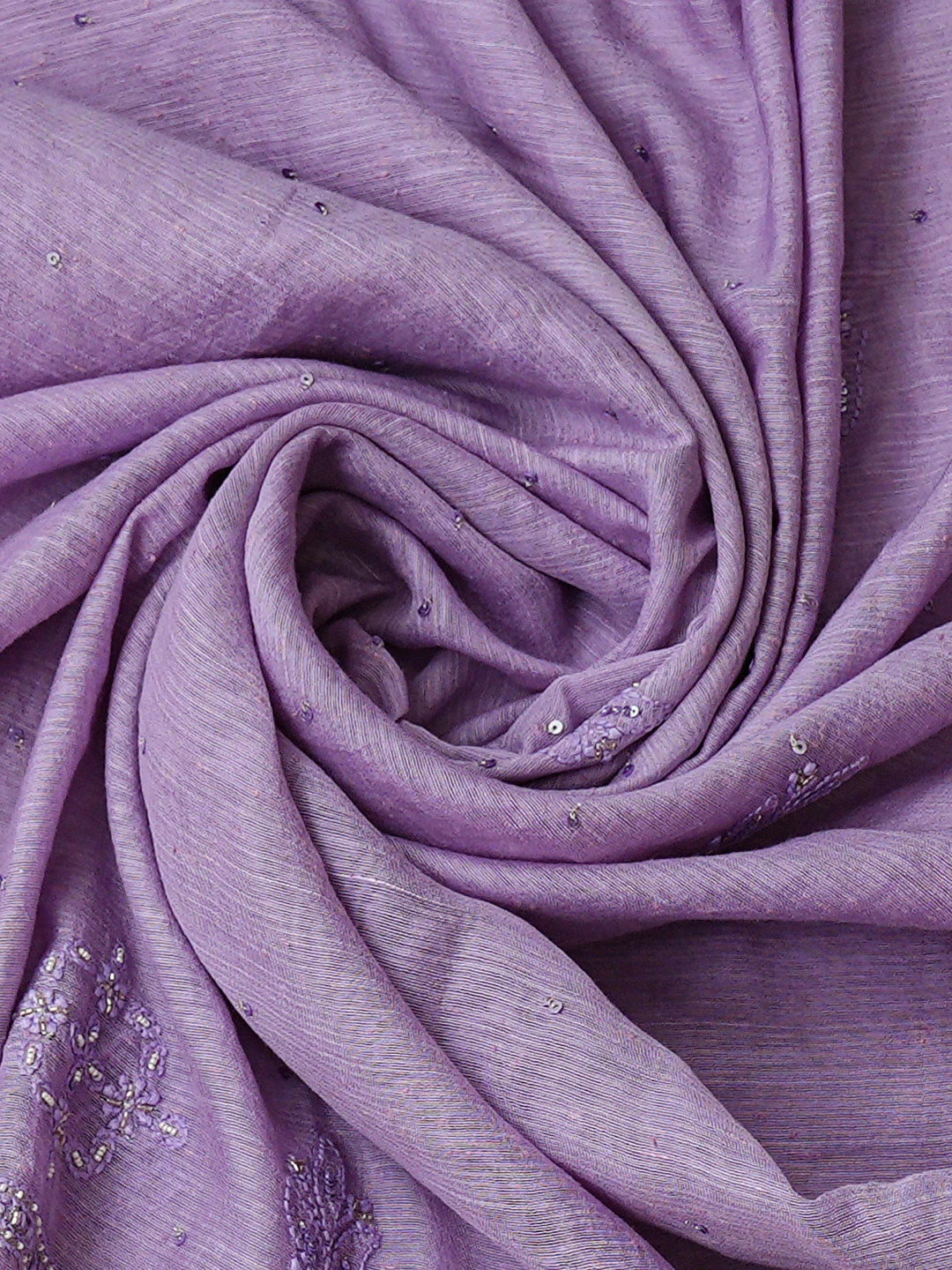Ada Hand Embroidered Mauve Chanderi Lucknowi Chikankari Unstitched Kurta Dupatta Set With Cutdana Work 01A726717