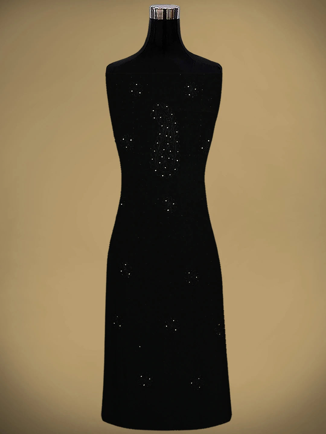 Ada Hand Embroidered Black  Viscose Georgette Lucknowi Chikankari Unstitched Kurta Dupatta Set With Mukaish/Muqaish Work 01A933347