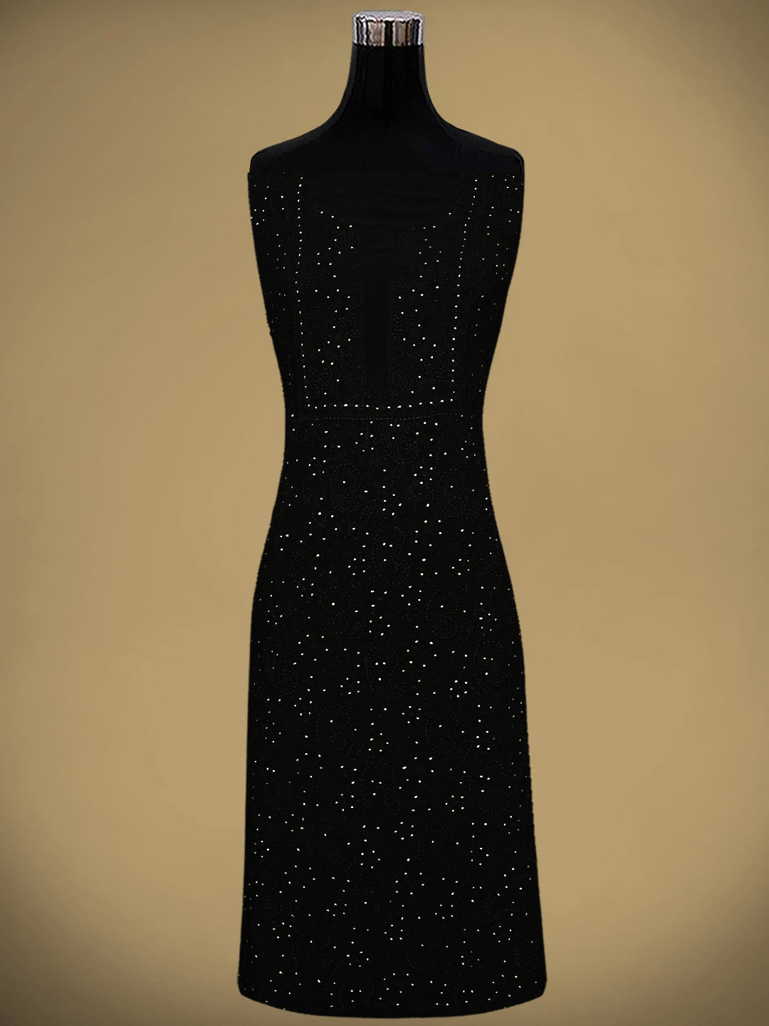 Ada Hand Embroidered Black  Viscose Georgette Lucknowi Chikankari Unstitched Kurta Dupatta Set With Mukaish/Muqaish Work 01A933347