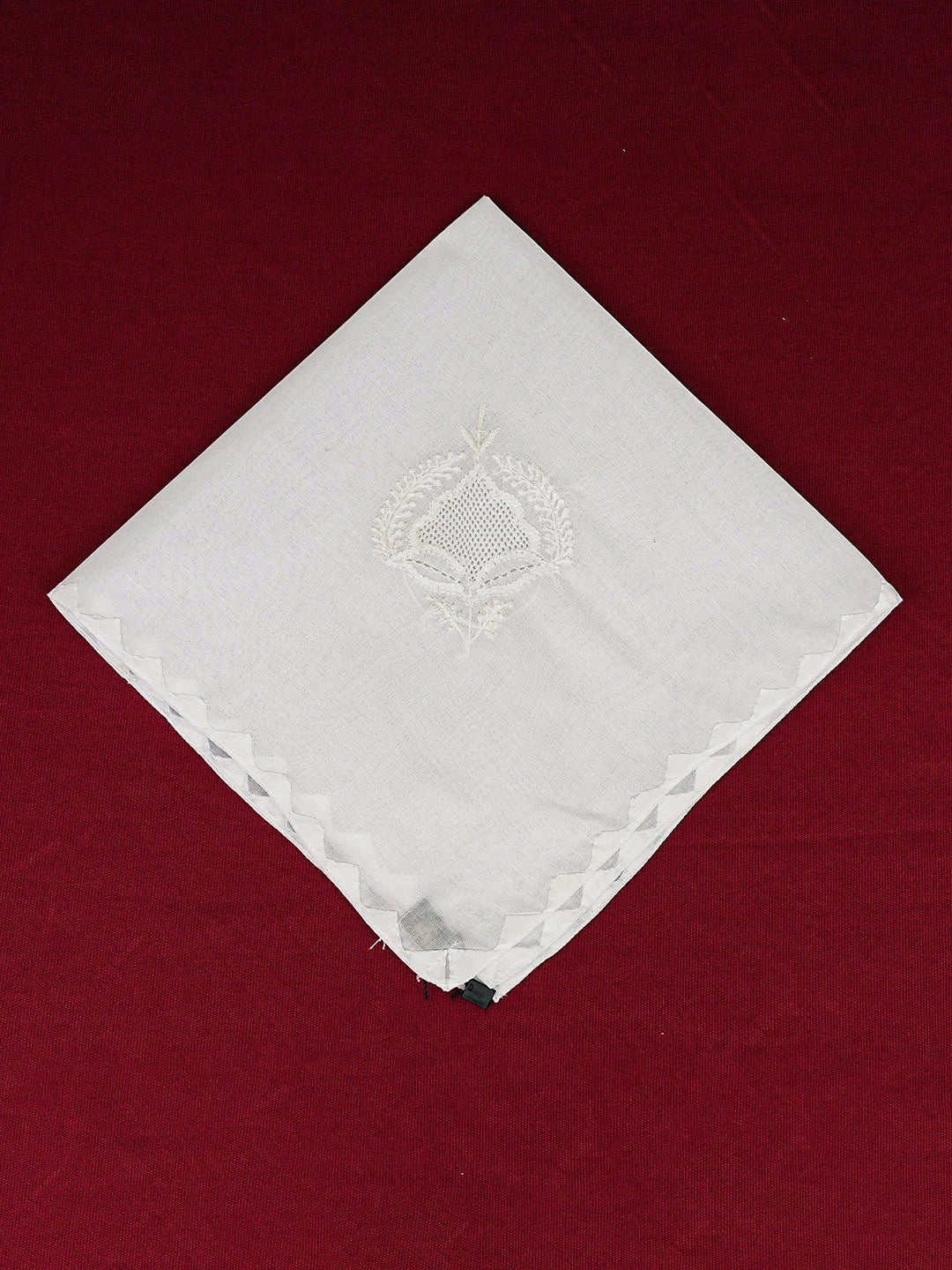 Ada Hand Embroidered White Cotton Lucknowi Chikankari Napkin 01A693211