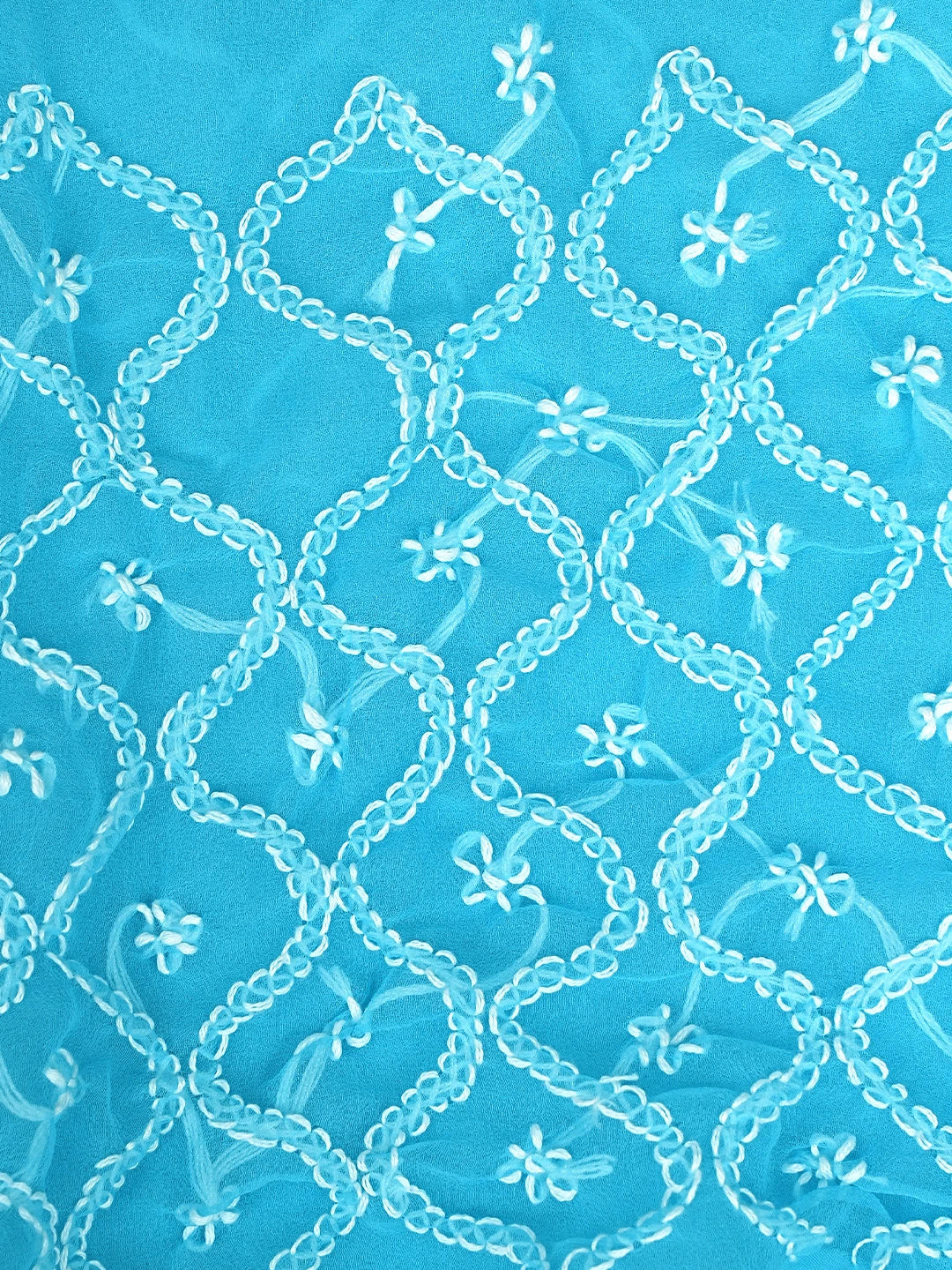 Ada Hand Embroidered Blue Georgette Lucknowi Chikankari Unstitched Suit Piece 01A879216