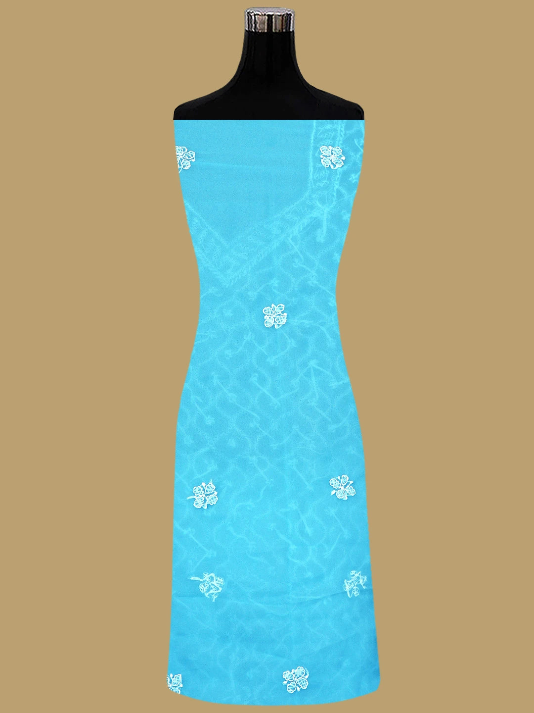 Ada Hand Embroidered Blue Georgette Lucknowi Chikankari Unstitched Suit Piece 01A879216