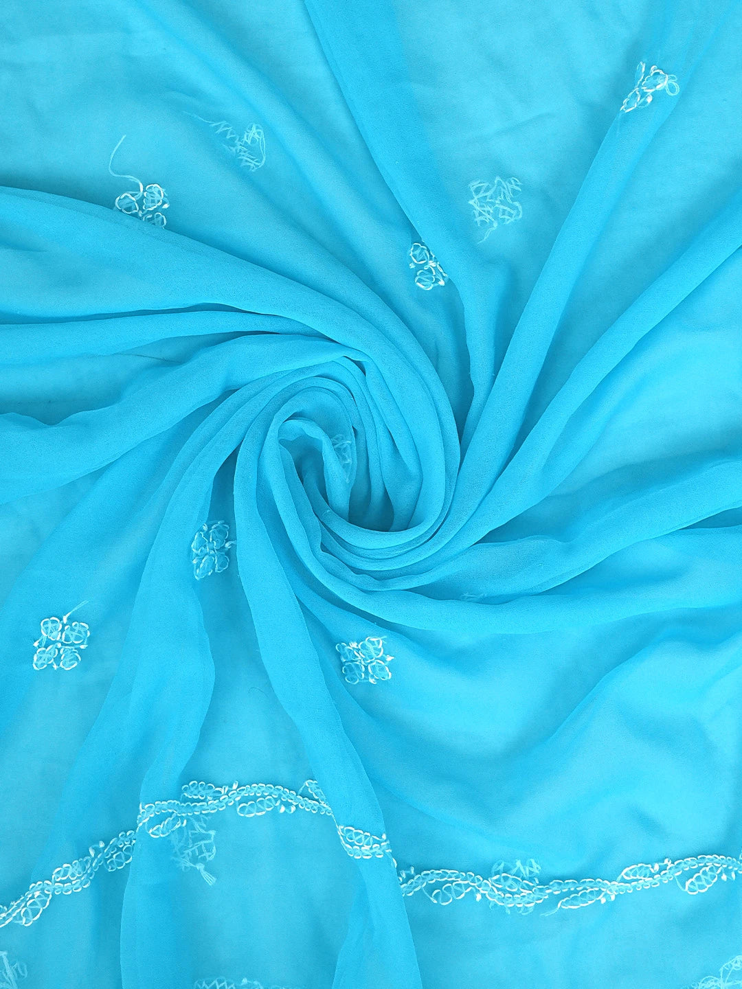 Ada Hand Embroidered Blue Georgette Lucknowi Chikankari Unstitched Suit Piece 01A879216
