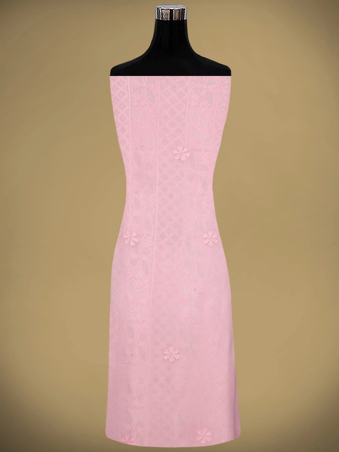 Ada Hand Embroidered Light Pink Viscose Georgette Lucknowi Chikankari Unstitched Kurta Dupatta Set With Cutdana Work 01A816520