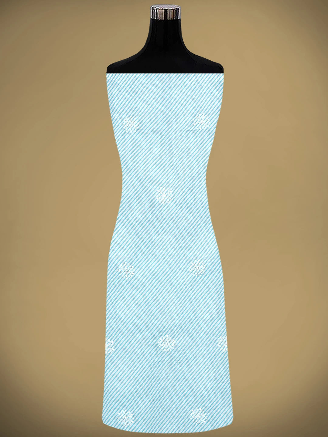 Ada Hand Embroidered Blue Cotton Lucknowi Chikankari Unstitched Suit Piece 01A948972