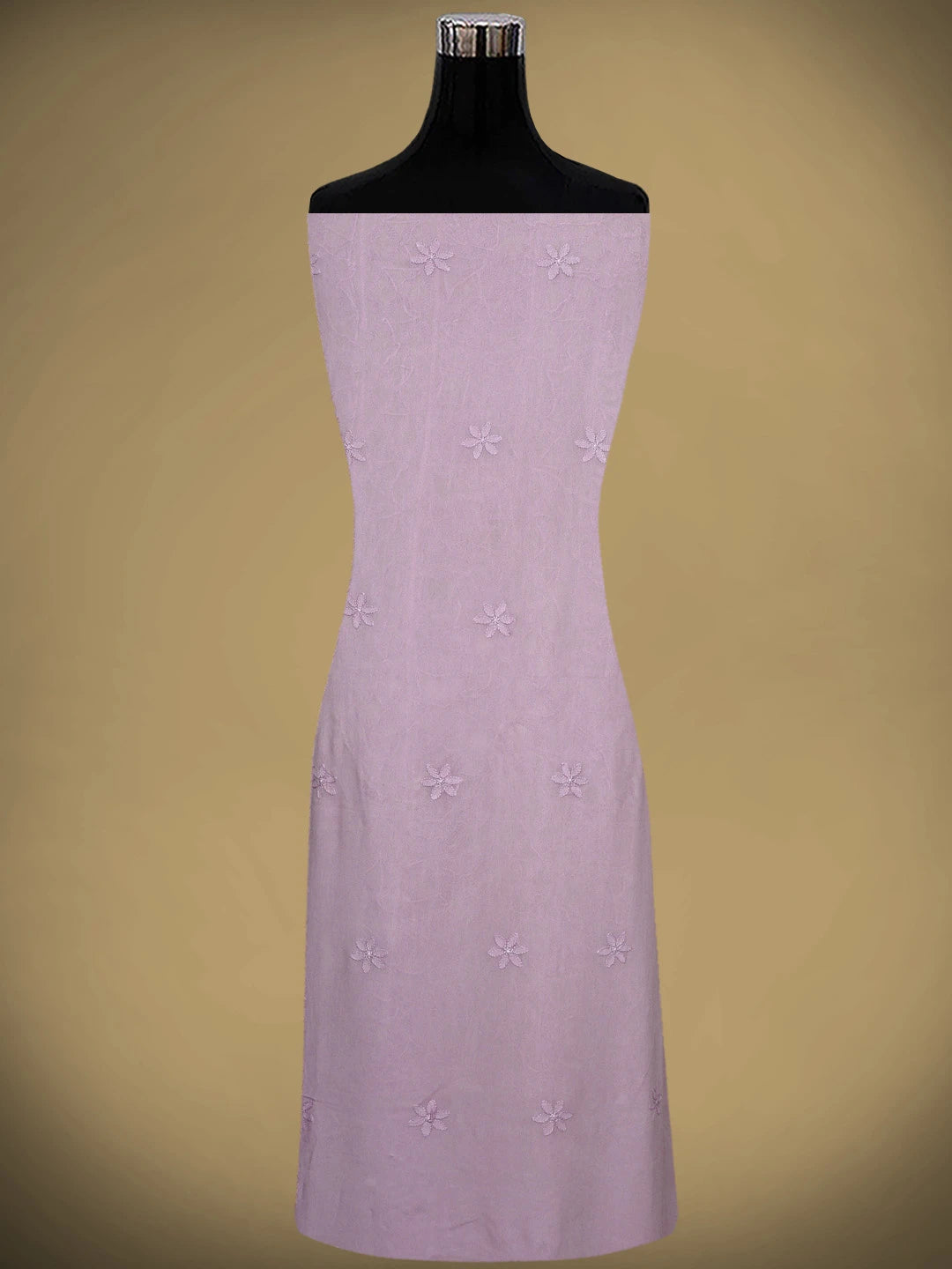 Ada Hand Embroidered Opera Mauve Viscose Georgette Lucknowi Chikankari Unstitched Kurta Dupatta Set 01A747508