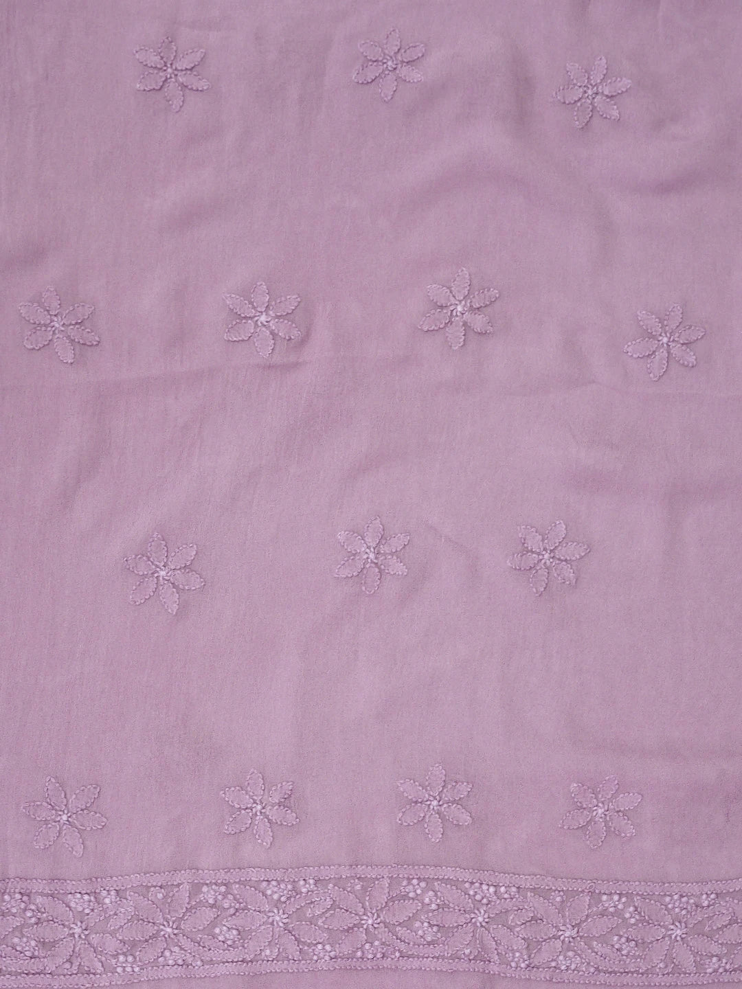 Ada Hand Embroidered Opera Mauve Viscose Georgette Lucknowi Chikankari Unstitched Kurta Dupatta Set 01A747508