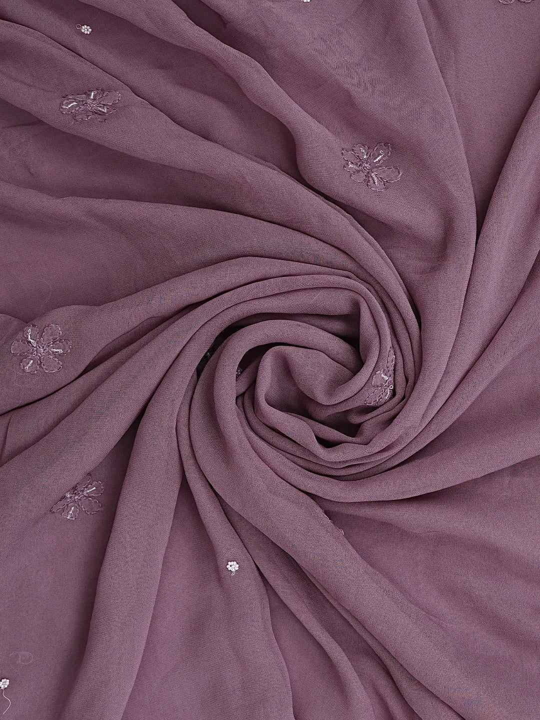 Ada Hand Embroidered Onion Pink Viscose Georgette Lucknowi Chikankari Unstitched Kurta Dupatta Set With Pearl Work 01A910977