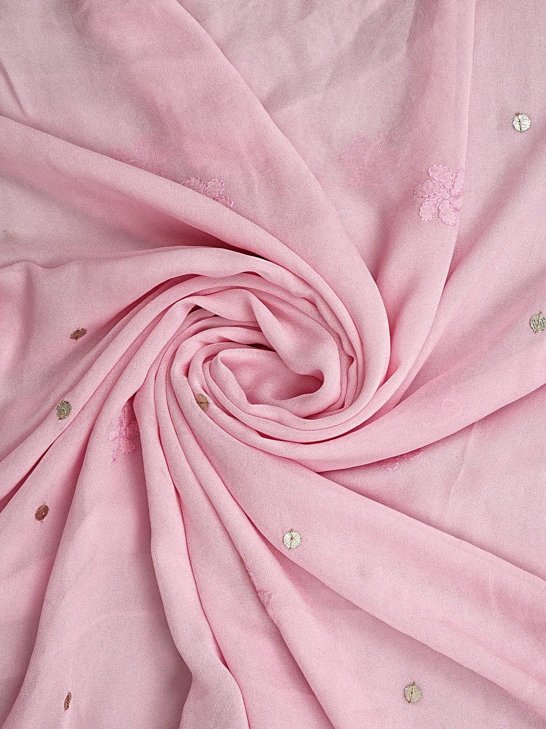 Ada Hand Embroidered Pink Viscose Georgette Lucknowi Chikankari Unstitched Kurta Dupatta Set With GotaPatti Work 01A933461