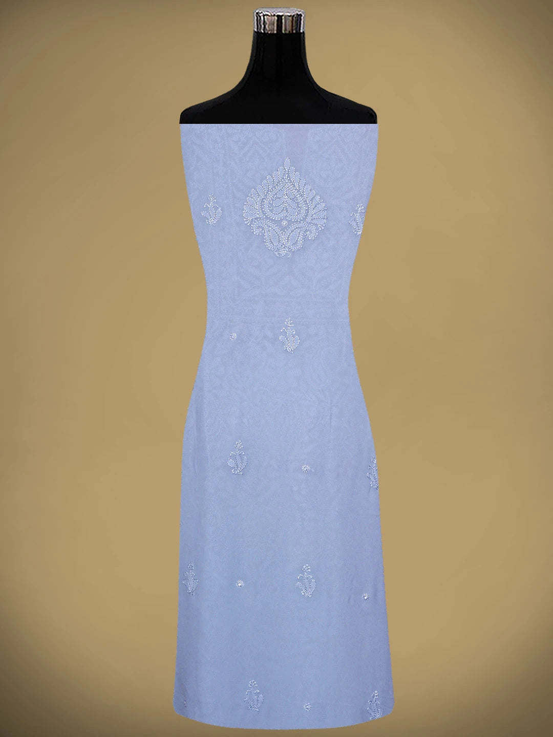 Ada Hand Embroidered Mauve Viscose Georgette Lucknowi Chikankari Unstitched Kurta Dupatta Set 01A933475