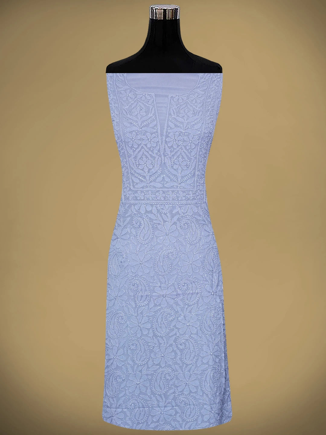 Ada Hand Embroidered Mauve Viscose Georgette Lucknowi Chikankari Unstitched Kurta Dupatta Set 01A933475