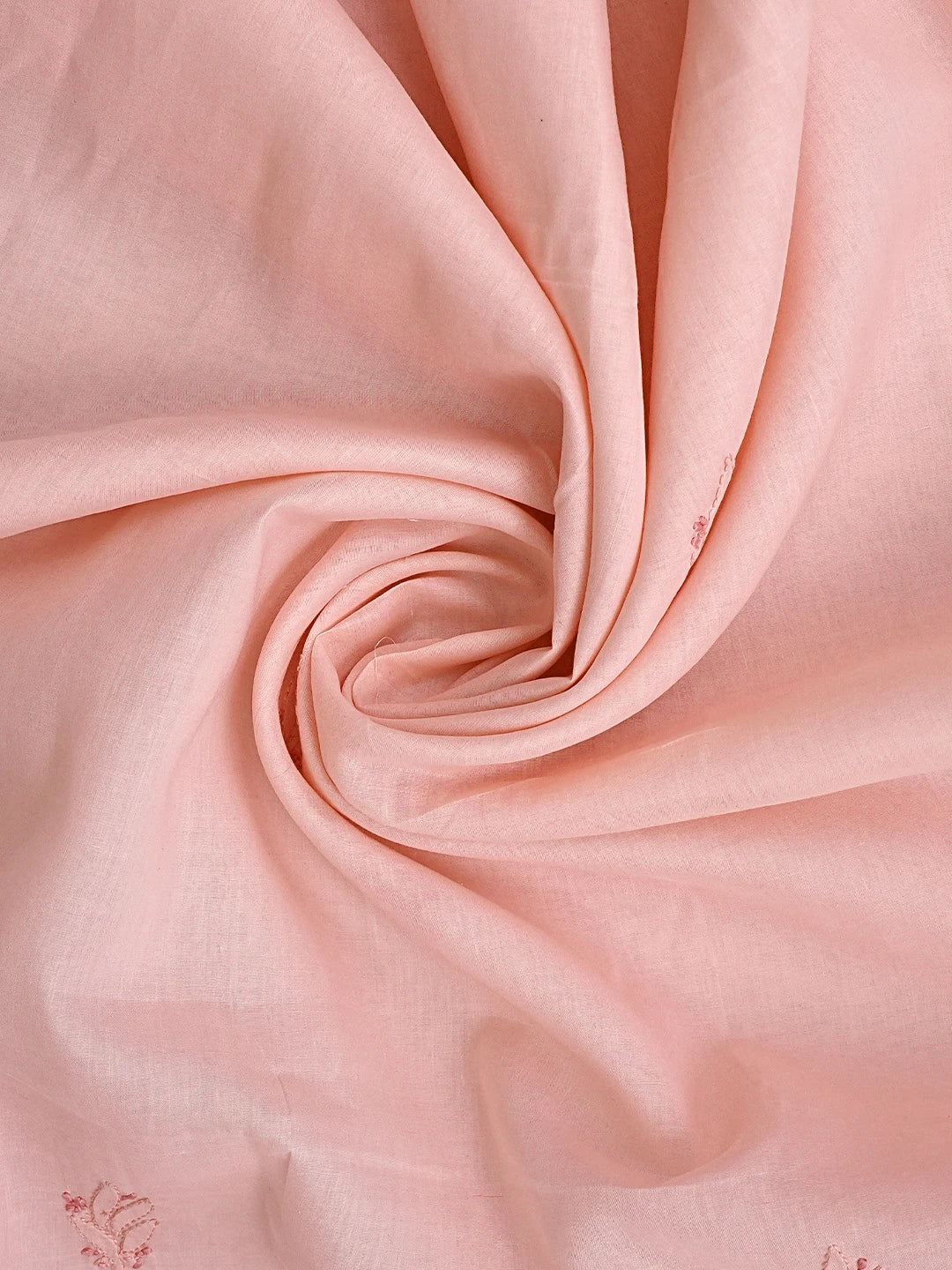 Ada Hand Embroidered Carrot Pink/Light Pink Cotton Lucknowi Chikankari Unstitched Suit Piece 01A845211