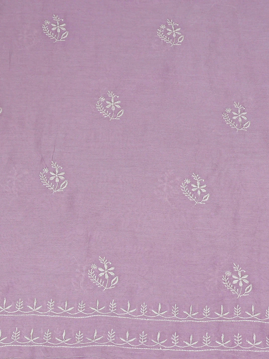 Ada Hand Embroidered Mauve Chanderi Lucknowi Chikankari Unstitched Kurta Dupatta Set 01A936205
