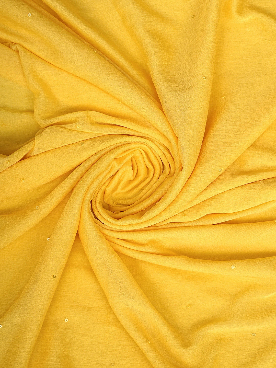 Ada Hand Embroidered Yellow Cotton Lucknowi Chikankari Unstitched Suit Piece With Cutdana Work 01A745468