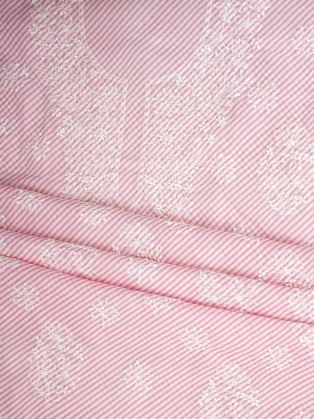 Ada Hand Embroidered Pink Cotton Lucknowi Chikankari Unstitched Suit Piece 01A948995
