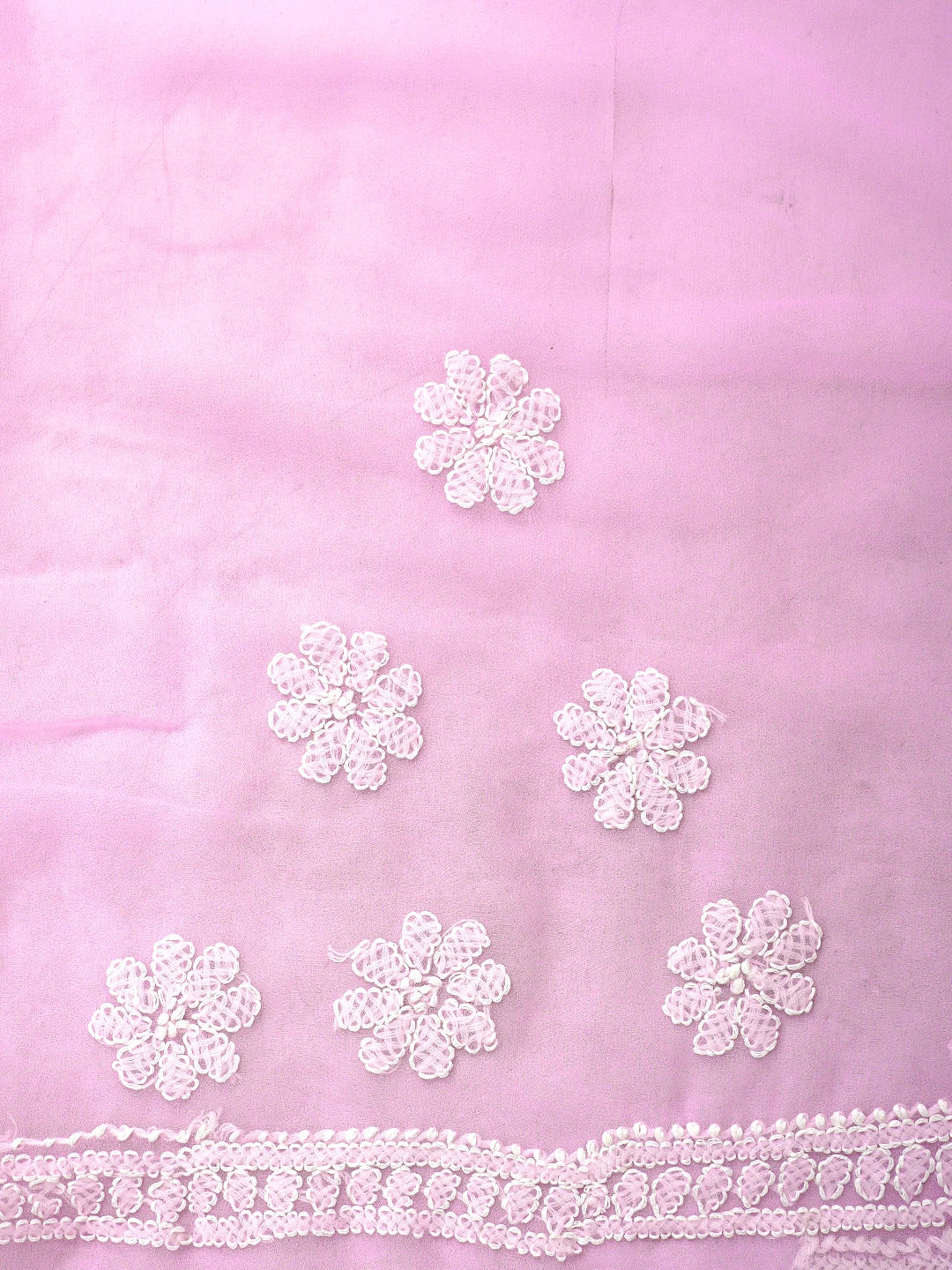 Ada Hand Embroidered Pink Georgette Lucknowi Chikankari Saree and Blouse 01A947711