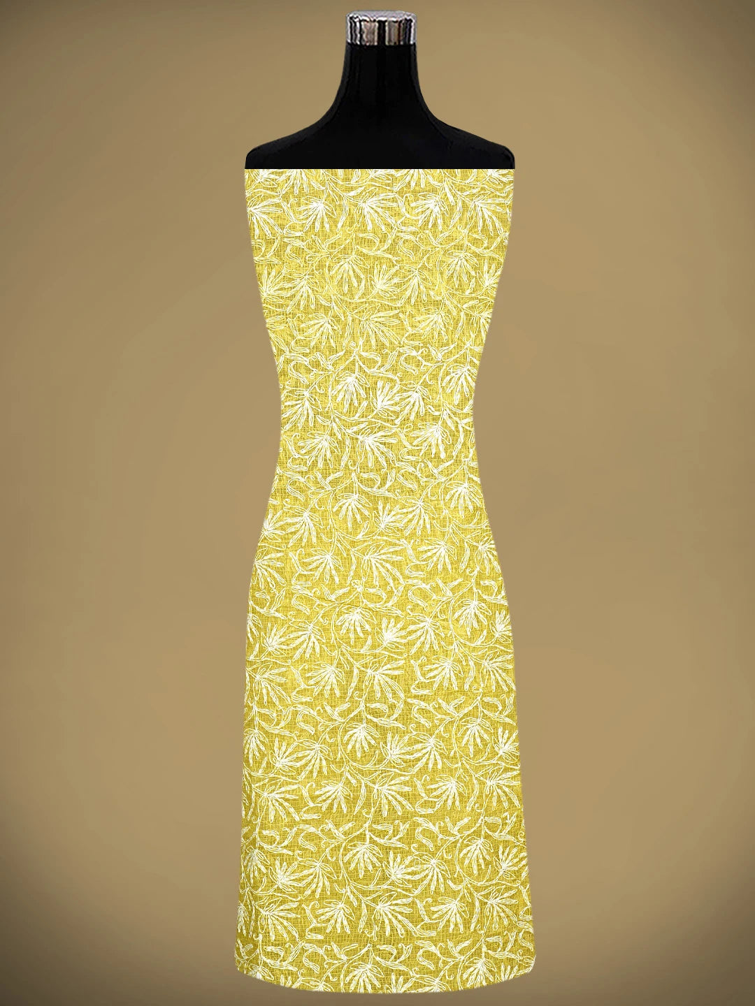 Ada Hand Embroidered Yellow Kota Lucknowi Chikankari Unstitched Kurta Dupatta Set 01A870633
