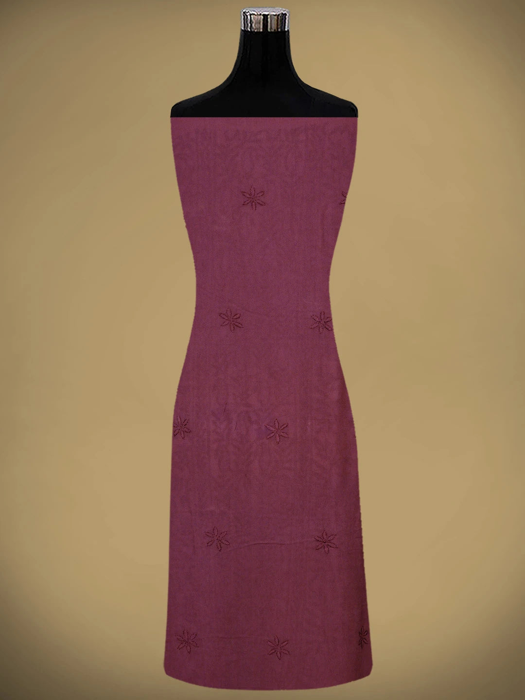 Ada Hand Embroidered Vintage Berry Pink Viscose Georgette Lucknowi Chikankari Unstitched Kurta Dupatta Set 01A813625