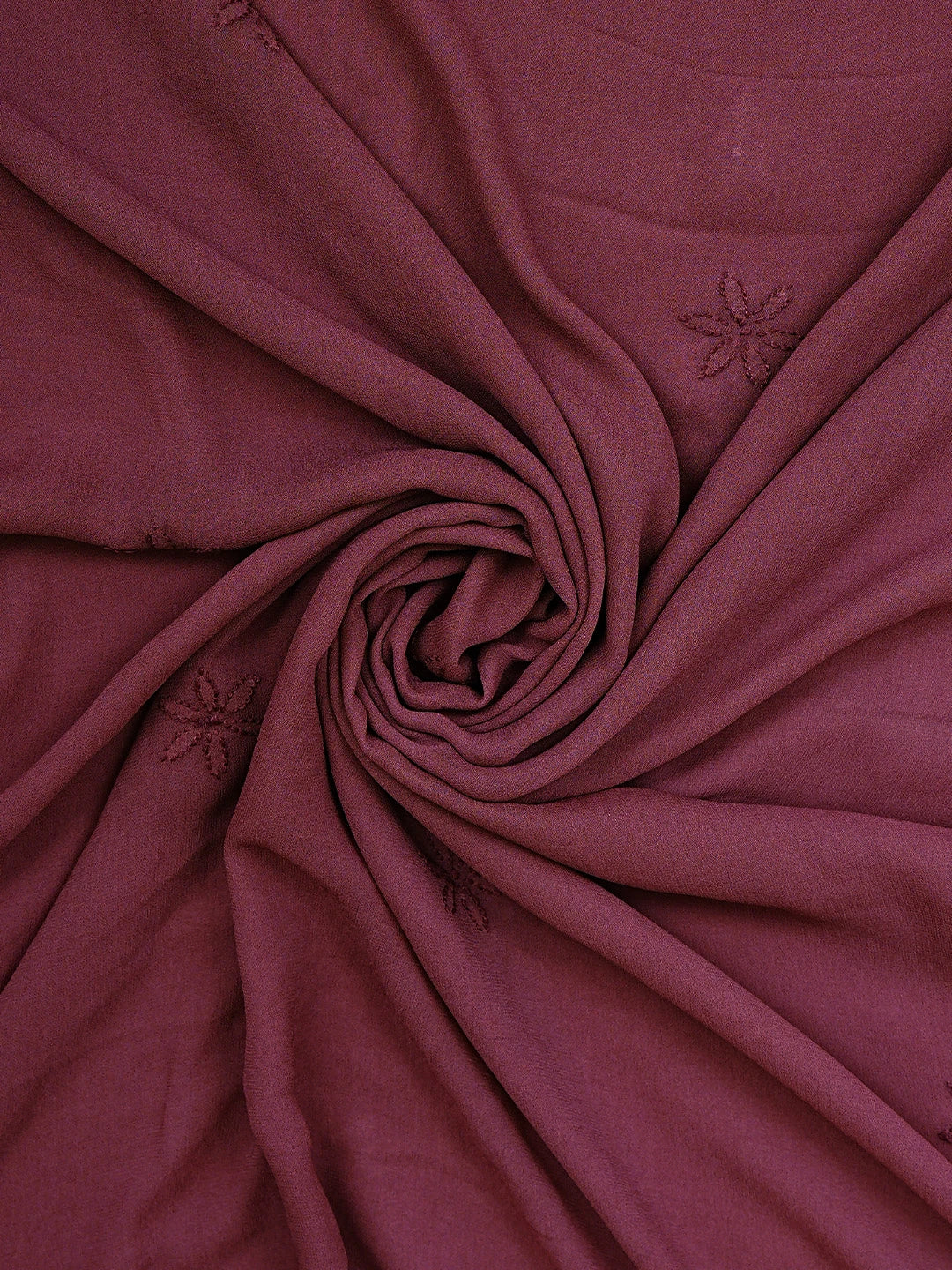 Ada Hand Embroidered Vintage Berry Pink Viscose Georgette Lucknowi Chikankari Unstitched Kurta Dupatta Set 01A813625
