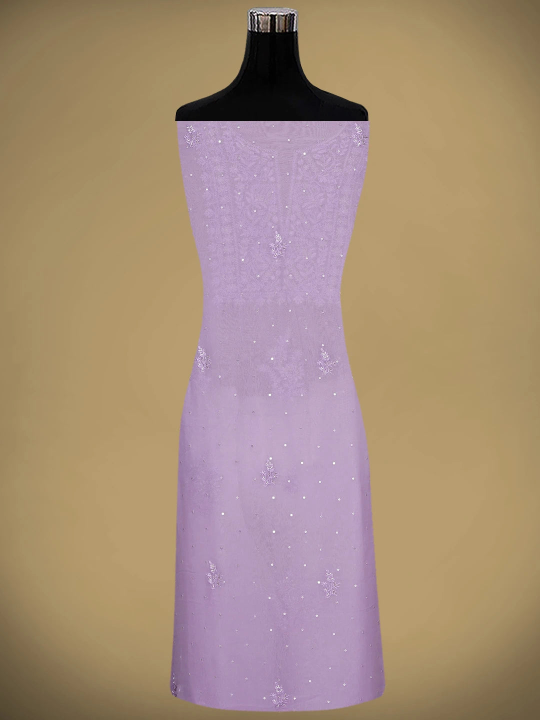 Ada Hand Embroidered Mauve Viscose Georgette Lucknowi Chikankari Unstitched Kurta Dupatta Set With Cutdana Work 01A810410
