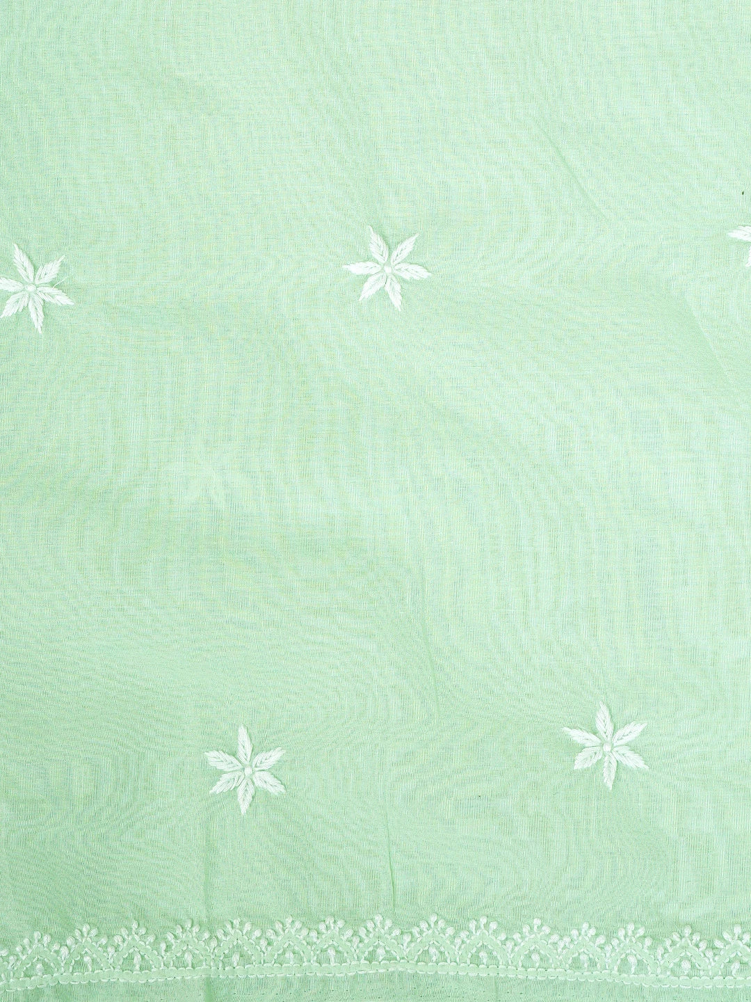 Ada Hand Embroidered Celadon Green Cotton Lucknowi Chikankari Unstitched Suit Piece 01A762962