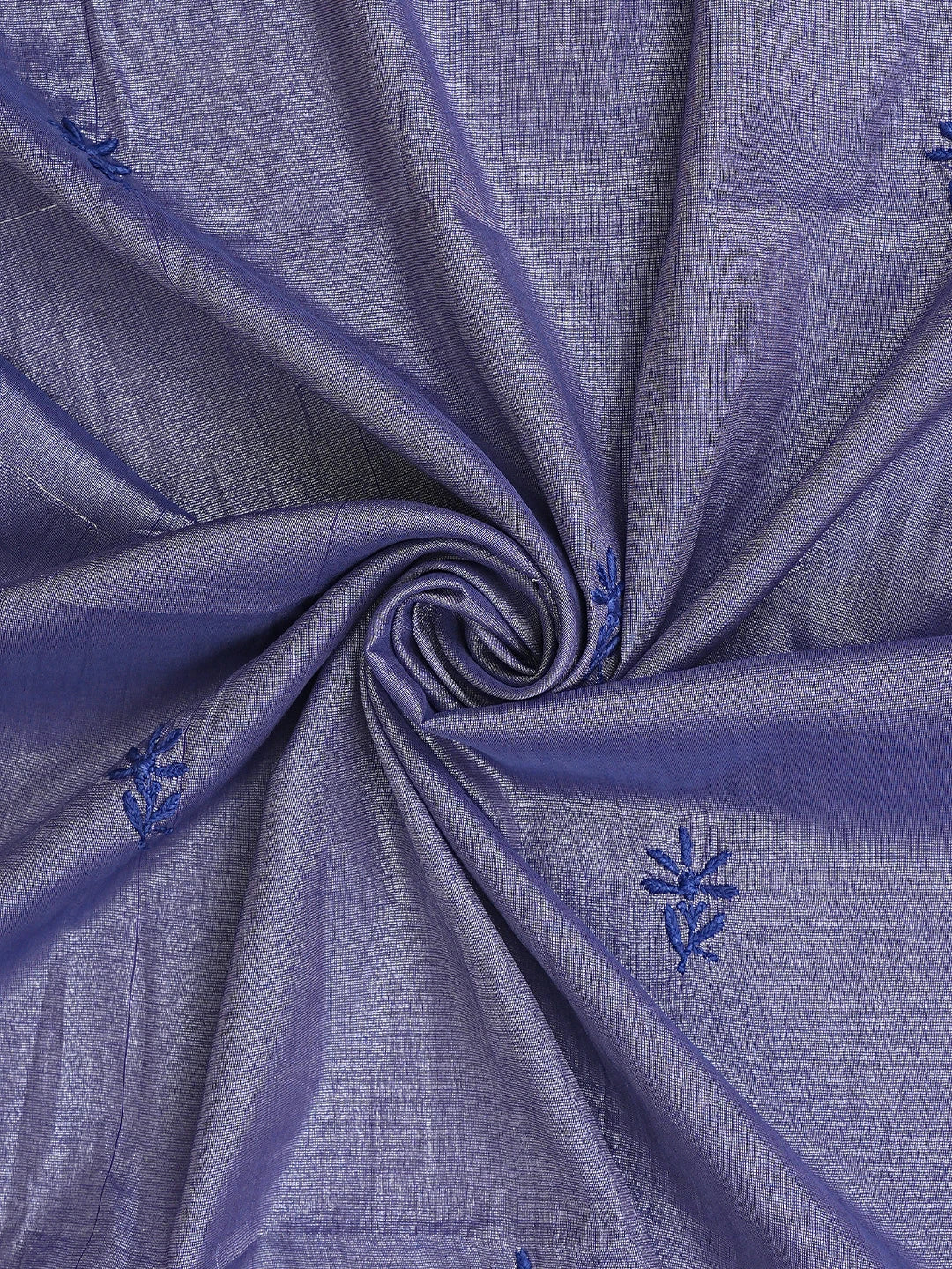Ada Hand Embroidered Blue Tissue Lucknowi Chikankari Unstitched Kurta Dupatta Set 01A946072