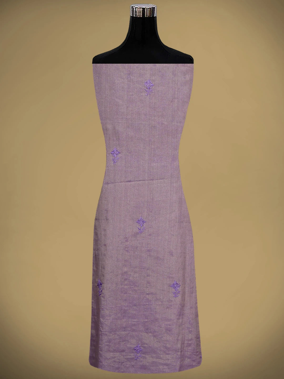 Ada Hand Embroidered Lavender Tissue Lucknowi Chikankari Unstitched Kurta Dupatta Set 01A946087