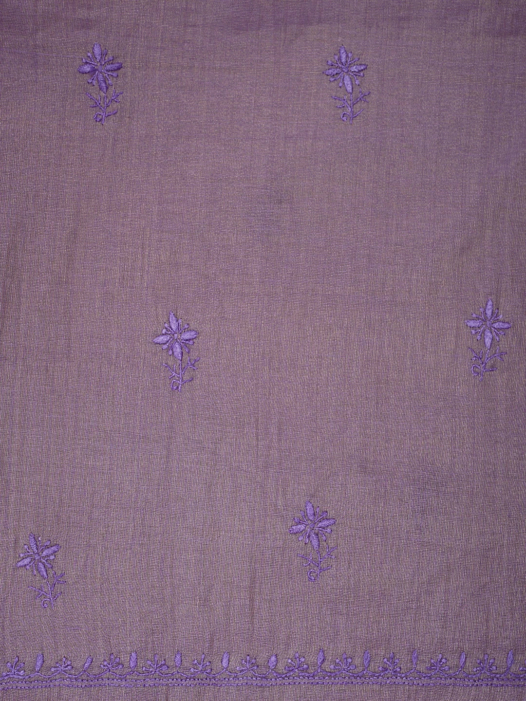 Ada Hand Embroidered Lavender Tissue Lucknowi Chikankari Unstitched Kurta Dupatta Set 01A946087