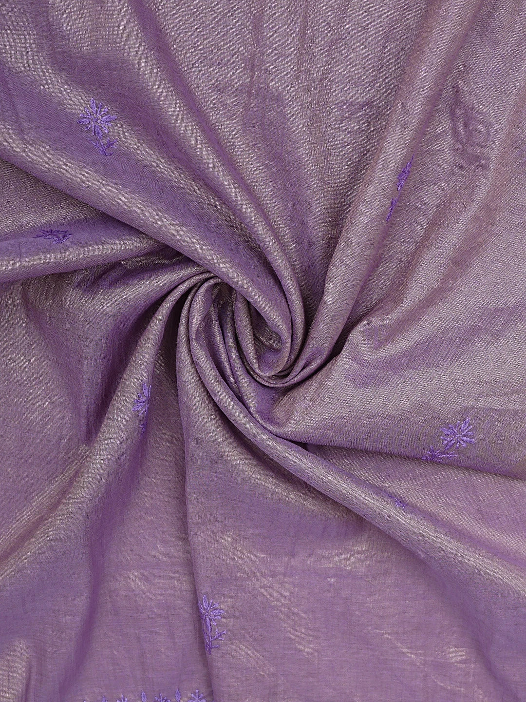 Ada Hand Embroidered Lavender Tissue Lucknowi Chikankari Unstitched Kurta Dupatta Set 01A946087