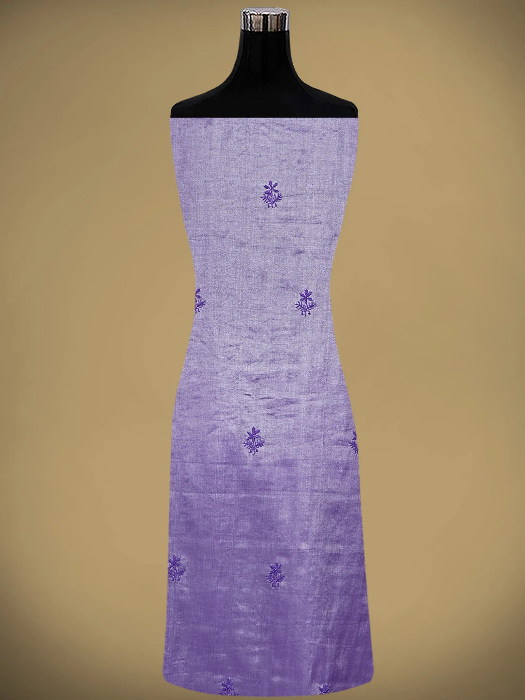Ada Hand Embroidered Purple Tissue Lucknowi Chikankari Unstitched Kurta Dupatta Set 01A946081