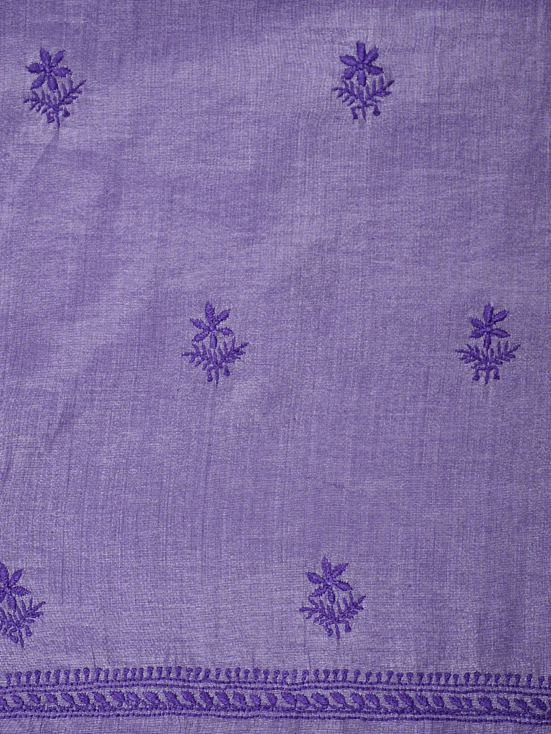Ada Hand Embroidered Purple Tissue Lucknowi Chikankari Unstitched Kurta Dupatta Set 01A946081