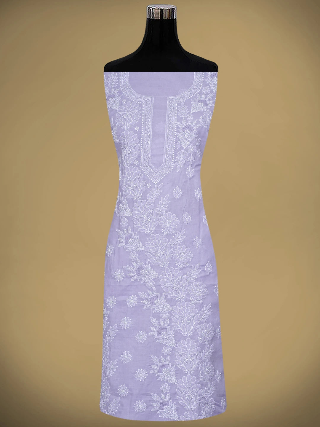 Ada Hand Embroidered Mauve Cotton Lucknowi Chikankari Unstitched Suit Piece 01A954458