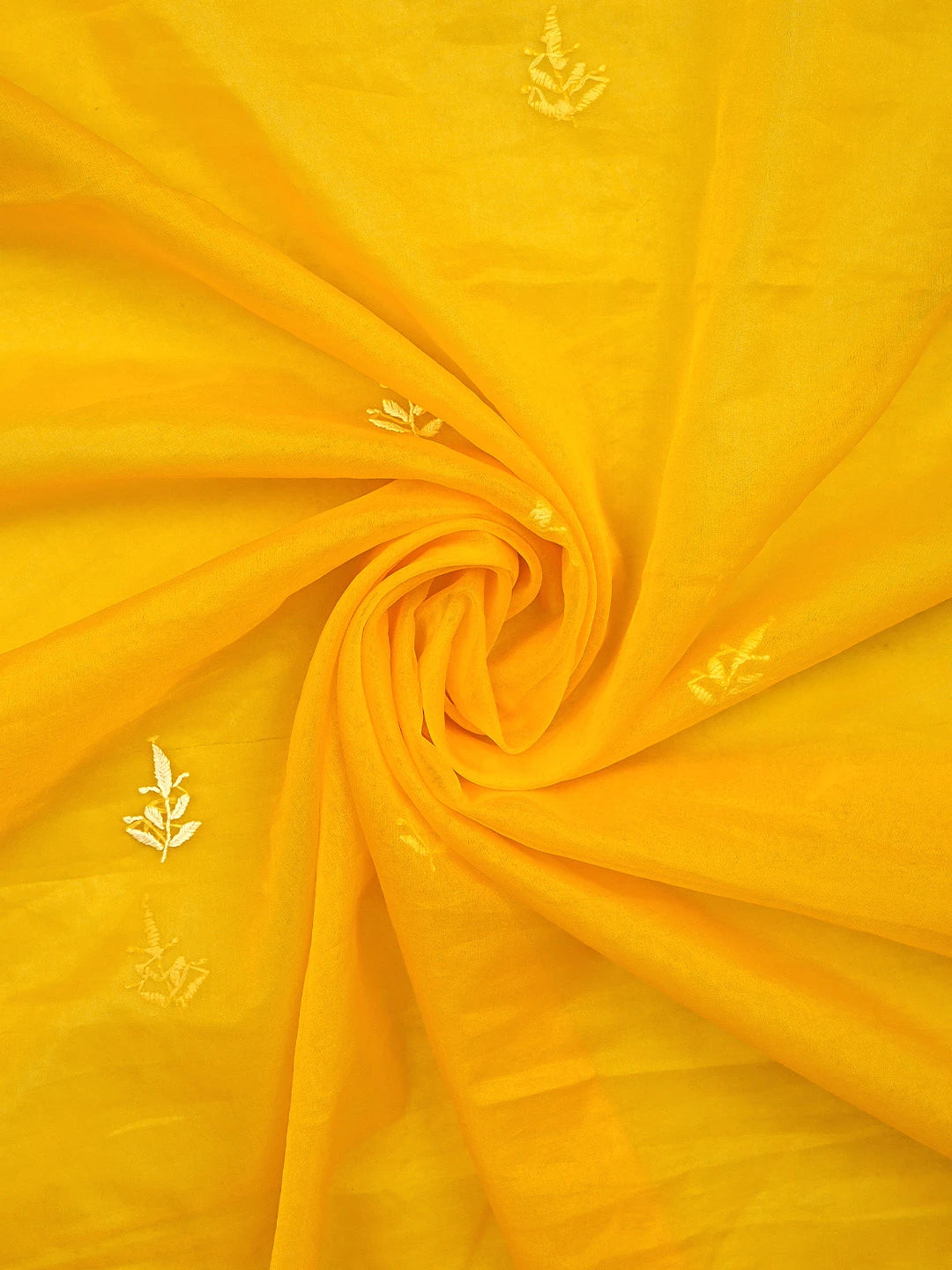 Ada Hand Embroidered Yellow Organza Lucknowi Chikankari Unstitched Kurta Dupatta Set 01A810550