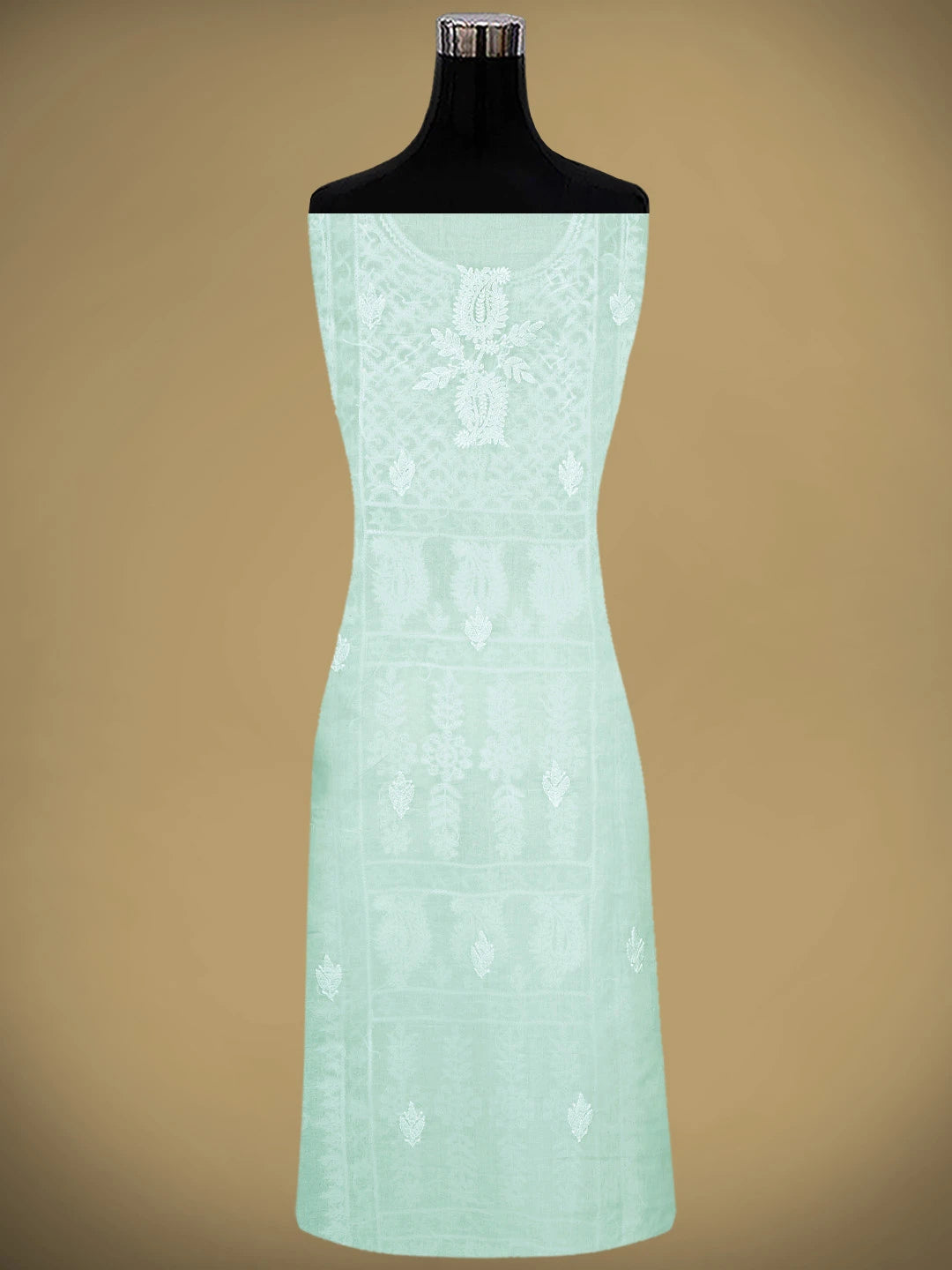 Ada Hand Embroidered Ice Blue Cotton Lucknowi Chikankari Unstitched Suit Piece 01A954327