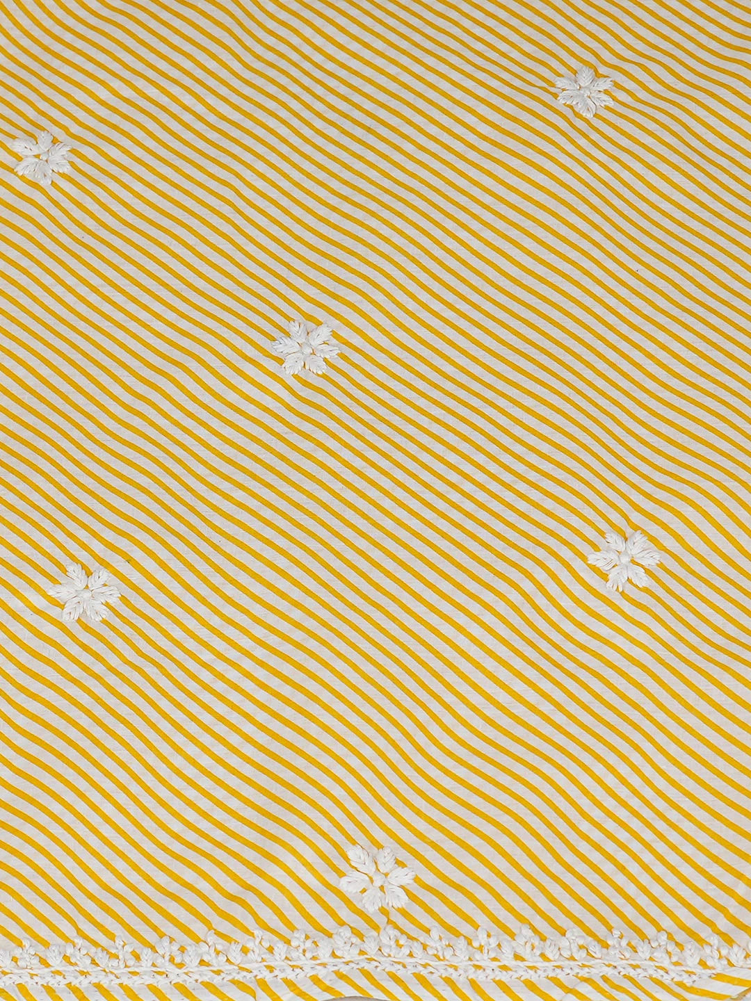 Ada Hand Embroidered Yellow Cotton Lucknowi Chikankari Unstitched Kurta 01A893312