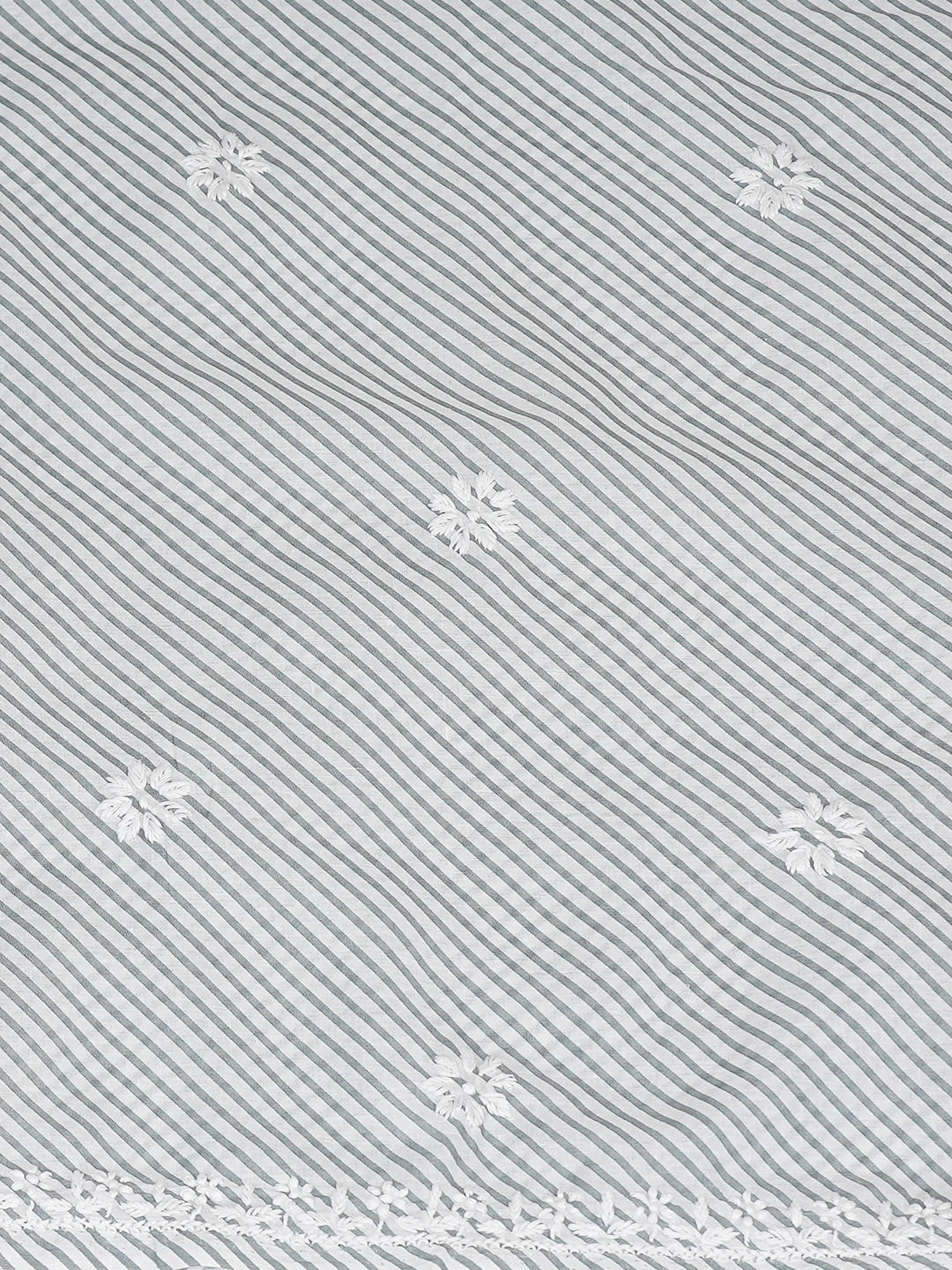 Ada Hand Embroidered Grey Cotton Lucknowi Chikankari Unstitched Kurta 01A893324