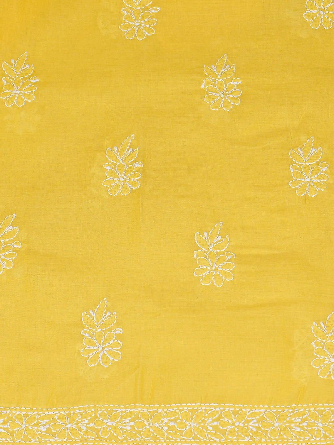 Ada Hand Embroidered Yellow Cotton Lucknowi Chikankari Unstitched Kurta 01A946557