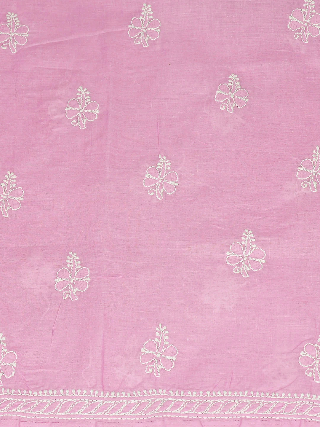 Ada Hand Embroidered Pink Cotton Lucknowi Chikankari Unstitched Kurta 01A946701