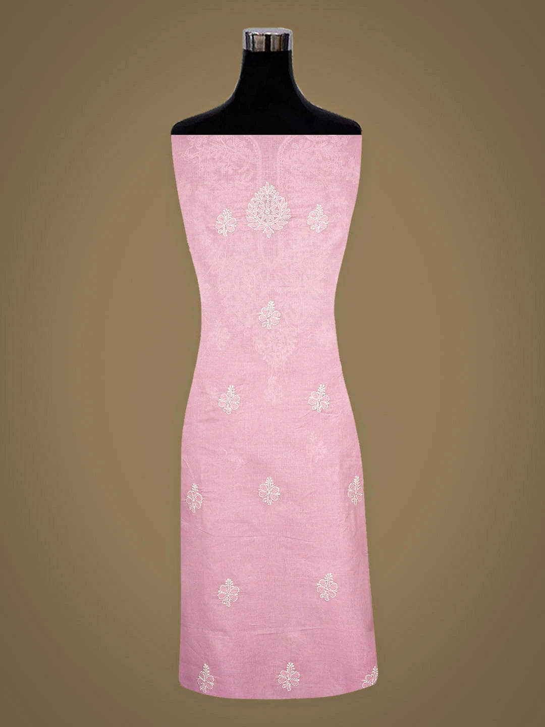 Ada Hand Embroidered Pink Cotton Lucknowi Chikankari Unstitched Kurta 01A946701