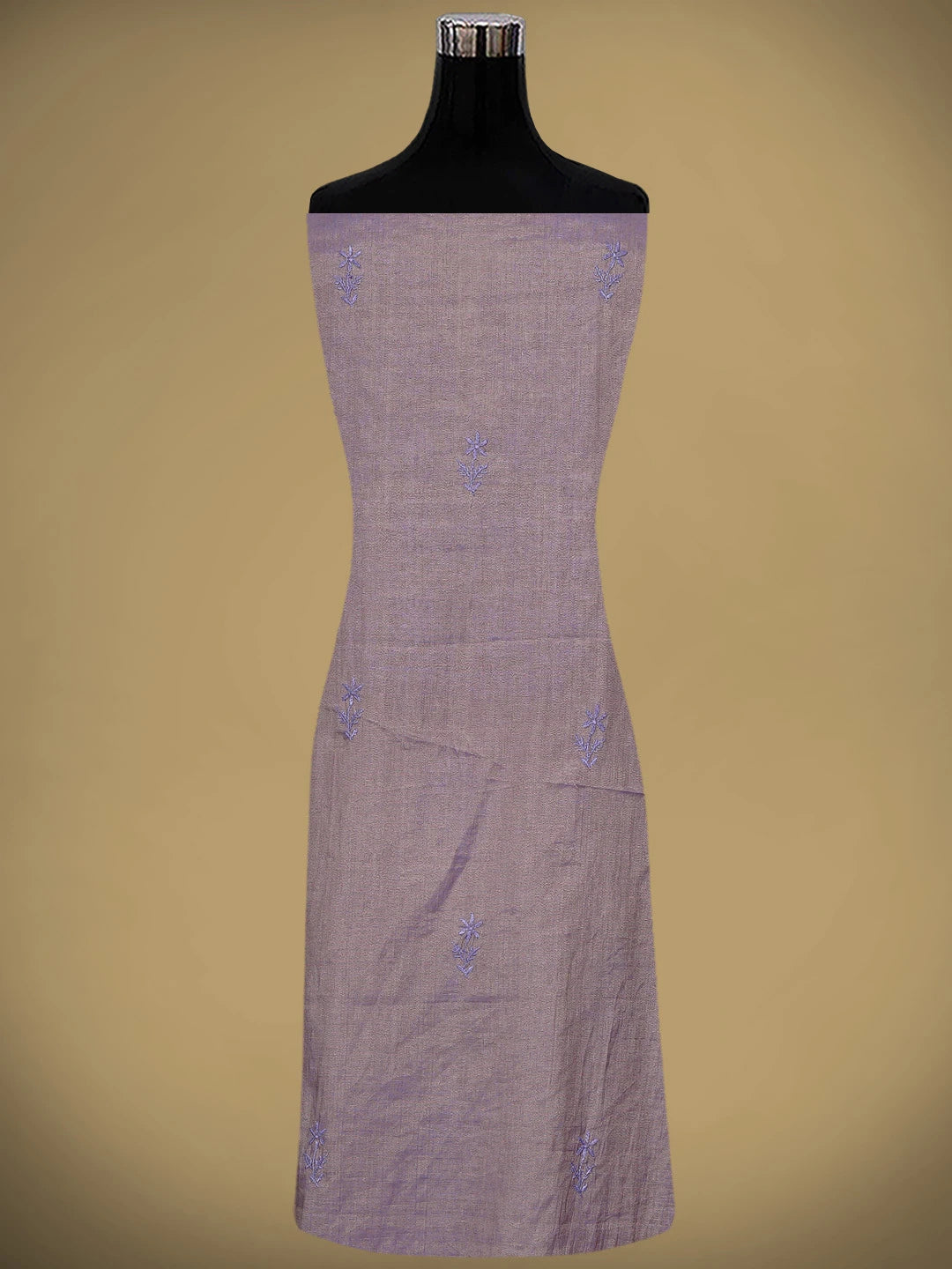 Ada Hand Embroidered Lavender Tissue Lucknowi Chikankari Unstitched Kurta Dupatta Set 01A946083