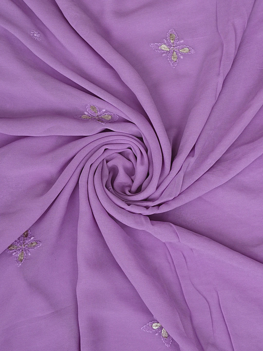 Ada Hand Embroidered Mauve Viscose Georgette Lucknowi Chikankari Unstitched Kurta Dupatta Set With Zari Work 01A944708